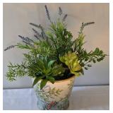 O2 - Homart Ceramic Planter Set with Wicker Baskets & Tin Planter