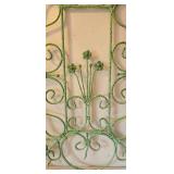 LR - Pair of Wrought Iron Garden Grates  - Green Floral Center