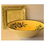 DR - Pier 1 Imports Olive Hand-Painted Round Bowl