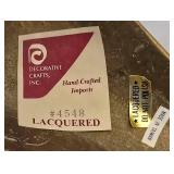 DR - Decorative Crafts Lacquered 4548 Gold Wall Shelves (Pair) & Ornate Corbels with 9x11 Framed Urn Print