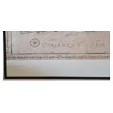 LR - Framed Caribbean Map and Pair of Map-Pattern Storage Boxes