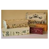 LR - Longaberger Handwoven Basket - Botanical Print Boxes - Bordeaux 1898 Sign - Pepperberry Inn Sign