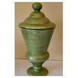 O2 - Green Glazed Apothecary Jar with Lid 12 in tall - 5-Piece Ceramic Lot