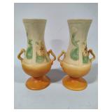 Weller Panella Pansy Art Deco Pair of Pottery Vases