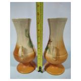 Weller Panella Pansy Art Deco Pair of Pottery Vases