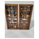 Two Display Cases Filled with Miniatures