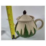 Shawnee Pottery - White Corn King Teapot w/Lid and Sugar Shaker