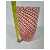 Red Swirl Glass Art Vase