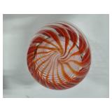 Red Swirl Glass Art Vase