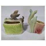 Shawnee Pottery - Two Animal Planters