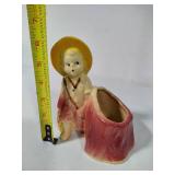 Shawnee Pottery - Two Boys by Stump Planters