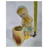 Shawnee Pottery - Two Boys by Stump Planters