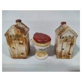 Outhouse Salt, Pepper & Mustard Set