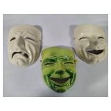 Ceramic Comedy/Tragedy Hanging Masks