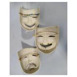 Ceramic Comedy/Tragedy Hanging Masks