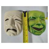 Ceramic Comedy/Tragedy Hanging Masks