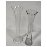 Tall Clear Swung Glass Vases