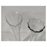 Tall Clear Swung Glass Vases