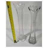 Tall Clear Swung Glass Vases