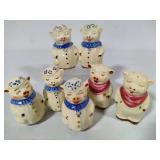 Shawnee Pottery - Assorted Winnie & Smiley Pig Salt & Pepper Shakes - Some Sets