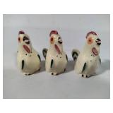 Shawnee Pottery - Chanticleer Rooster Pitcher with Short Salt & Pepper Shaker Set +