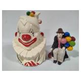 McCoy 1940s Clown Cookie Jar & Balloon Man Figurine