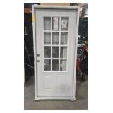 JELD-WEN 36 in. x 80 in. 12 Lite Primed Steel Prehung Right-Hand Outswing Front Door