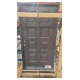 Steves & Sons Regency 42 in. x 80 in. 8-Panel RHIS Hickory Stain Mahogany Fiberglass Prehung Front Door