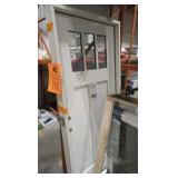 Steves & Sons 36 in. x 80 in. Legacy 3 Lite Toplite Clear Glass Right Hand Inswing White Primed Fiberglass Prehung Front Door