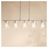 KICHLER Coralise 5-Light Linear Chandelier with Clear Water Glass in Brushed Nickel