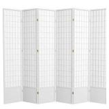 7 ft. White 6-Panel Room Divider