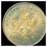 UNC/Details Gold 1892 Austria 4 Florins/10 Francs, 3.23g @ 90% Fine, .094 OzT AGW, KM#2260