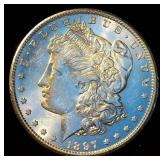 AU+ 1897-S Morgan Silver Dollar, Original Surfaces w/Full Luster