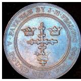 Scarce High Grade 1812 Nottingham England JM Fellows Penny Token, Original Surfaces, Withers#940