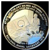 1982 Bunker Hill Silver Refiners 1oz .9995 Fine Silver Round