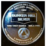 1982 Bunker Hill Silver Refiners 1oz .9995 Fine Silver Round