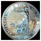 BU 2021 UK 2 Pounds Brittania 1oz 999 Silver