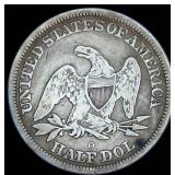 Scarce No Drapery, Better Date, 1845-O Seated Liberty Half Dollar, F/F+