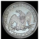 Slightly Better Date 1849-P Seated Liberty Half Dollar, XF/XF+
