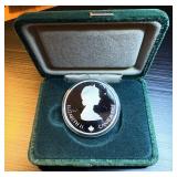 1987 Proof Calgary Olympics Figure Skating Silver $20 Coin w/Display Case - 1.10 OzT @ .925 Fine