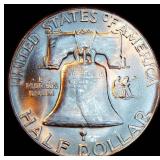 MS++ Key Date 1955 Franklin Half Dollar, Full Silky Luster, Beautiful Coin