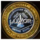 2000 Luxor Gaming Token, Low Mintage Nefertari & Isis, Lulvnv#22, Mint Fresh, .60 ASW 999 Silver