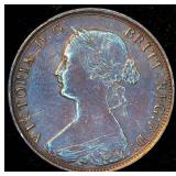 AU/AU+ 1862 Great Britain Half Penny, Original Surfaces, Very Lightly Circulated