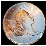Set of (5) US Made Gallery Mint Museum Copper Coins, Precision Replicas of 1794 and 1796 Flowing Hair & Liberty Cap Coins