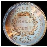 Set of (5) US Made Gallery Mint Museum Copper Coins, Precision Replicas of 1794 and 1796 Flowing Hair & Liberty Cap Coins