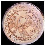 Set of (5) US Made Gallery Mint Museum Copper Coins, Precision Replicas of 1794 and 1796 Flowing Hair & Liberty Cap Coins