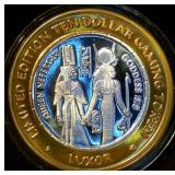 2000 Luxor Gaming Token, Low Mintage Nefertari & Isis, Lulvnv#22, Mint Fresh, .60 ASW 999 Silver