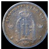 1880 Sweden Silver 25 Ore