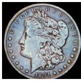 Tougher Date VF/VF+ 1891-S Morgan Silver Dollar