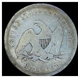Better Date 1839-P Seated Half Dollar, Drapery, Original Surfaces, First Year, VG